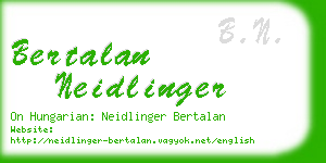 bertalan neidlinger business card